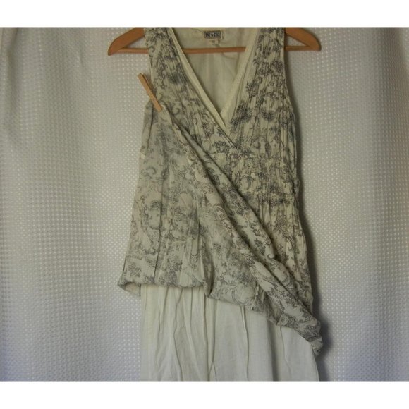 Converse One Star V Neck A Line Casual Dress, White Grey, women's Small Dress - Picture 6 of 6